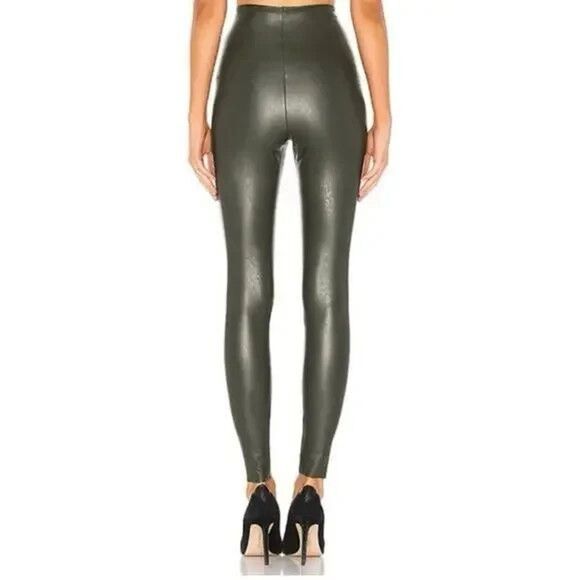 Commando Perfect Control Faux Leather Legging in Pine Green XL - Picture 3 of 8